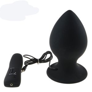 Große Größe 7 Modus Vibrierender Silikon-Buttplug Großer Analvibrator Riesiger Analplug Unisex Erotikspielzeug Sexprodukte