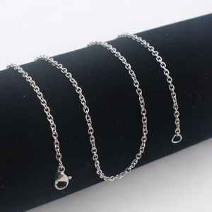 100pcs mycket trendiga smycken grossist i bulk silver rostfritt stål tunna 2mm / 3mm slät länk kedja halsband för hänge kvinnor gåvor 18 '' - 28