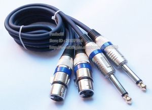 Ljudkablar, Dual Microphone XLR 3pin Kvinnlig högtalare Jack till Dual 6.35mm Mono Male Plug Connector Mic Kabel ca 1m / 2pcs