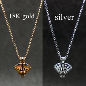 L'ultimo stile di design aperto conchiglia di animali in oro argento aperto può aprire la scatola della gabbia mettere la collana del pendente della scatola della perla per la donna