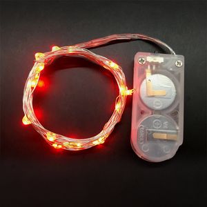 LED lamp string spot copper wire lamp string orange 2 m 20 lamp CR2032 button battery box Xmas Deco 3D light