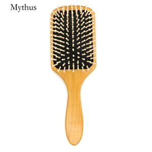 Pro Muli-functuional Big Paddle Brush Airbag Hair Scalp Head Massage Brush Streamline Design Wooden Handle Hair Care Comb