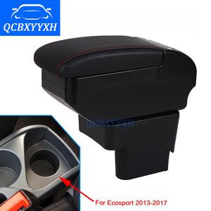 Ford Ecosport 2013-2017 Armrest Center収納ボックスブラックグレークリームカラーABSレザーカップ勝者灰皿アクセサリー