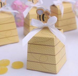 Honey bee baby Shower candy box birthday party favors wedding Baptism decorations for kids 100pcs/lot