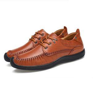 Men Cow Leather Shoes Casual New Genuine Leather Shoes Men Oxford Fashion Lace Up Dress Shoes Outdoor Work Shoe