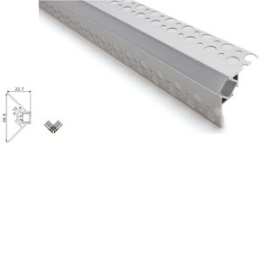 10 x 1m uppsättningar / parti 60 graders vinkel Aluminiumprofil LED-band Ljus och hörnkanal LED för vägghörnlampor