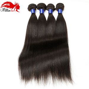 Hannah 3 Bundles 8A Virgin Straight Peruvian Human Hair Weave Extensions Natural Black Color