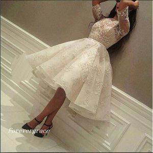 Sexig Elegant Lace Half Sleeves Prom Dress Arabic Fashion Formal Evening Party Gown Anpassad Plus Storlek