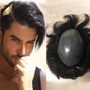 Super Thin Base Men Toupee HairPieces 10*8inch Mono Lace or Thin PU Skin Toupee Closure for Hair Loss Hand tied 100% Human Hair