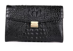 Top Qualität Frauen Clutch Taschen Importiert Krokodil Leder Oberfläche Kuhleder Innen 28 cm breite Umschlagtaschen Buisness Lässig Alles geeignet