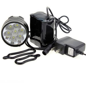 Catazer 8500 Lumen 7x CREE XM-L T6 LED-Stirnlampe, wasserdichtes Fahrradlicht + 8,4-V-Ladegerät + 6000-mAh-Akku