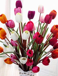 Wholesale tulips bouquets for sale - Group buy Silk Tulip display flower real touch non polluting Tulip Artificial Flowers Simulation Wedding or Home officDecorative Flower ST0101