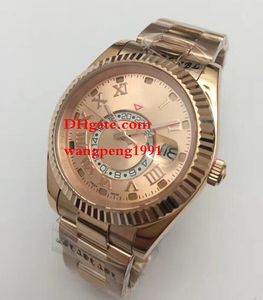 8 Farbmänner Uhren 18K Roségold Zifferblatt 42 mm Edelstahl Saphirglas mechanischer automatischer Herren -Armbanduhr