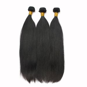 10 Bundles / lot Fabrik Großhandel Weiche Brasilianische Gerade Haar Weaves 100 Remy Haarverlängerung 1B Natürliche Schwarze Volle Peruanische Jungfrau-haar