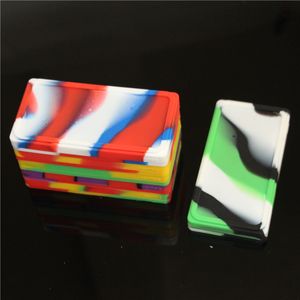 Silicone oil waxmate container jars dab wax small square containers food grade silicon dry herb dabber box tool oil rigs