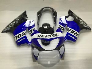 Bezpłatny Dostosowany Wtrysk Working Kit dla Honda CBR600 F4 1999 2000 Blue Black White Wishings Set CBR600F4 99 00 OT20