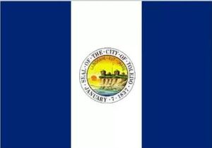 ABD Ohio Toledo Şehir Bayrak 3ft x 5ft Polyester Afiş Uçan 150 * 90 cm Özel bayrak açık