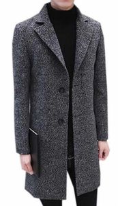 Wholesale- MLG Mens Concise Lapel Mid-long Peacoat Slim Overcoat