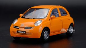 Marsch Silber großhandel-1 skala Goß Legierung Metall Auto Modell Für Nissan Micra März Sammlung Modell Ziehen Spielzeug Auto Orange Grün Silber rot
