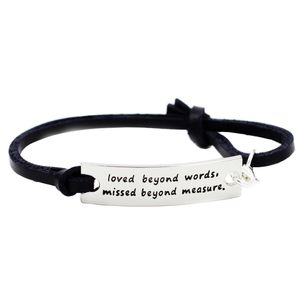 Wholesale miss love resale online - quot Loved Beyond Words Missed Beyond Measure quot Silver Stamped Self motivated Adjustable Inspirational Bracelet Encouraging Gifts For Girls Women