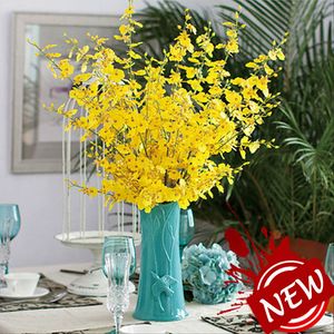 Vintage Artificial Flowers Oncidium hybridum 98 CM/38.6 inch Phalaenopsis for Party Home Wedding Bouquet Decoration