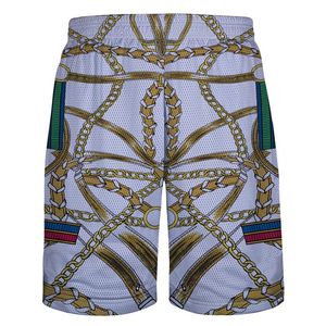 Partihandel - Nya Sommar Mens Shorts Harajuku 3D Kedja Mönster Bermuda Homme Shorts Herr Hip Hop Mesh Andas Breach Korta Byxor