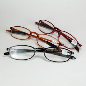 Хорошее качество тонкий рамы пресбиопии, чтение очки Спрингли пластиковый материал и противоскользящие ножки очки для пожилых людей
