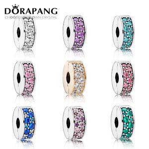DORAPANG 100% 925 Sterling Silver Inlaid drill Safety clasp Original Bead Fits Bracelets DIY bracelet Factory jewelry wholesale