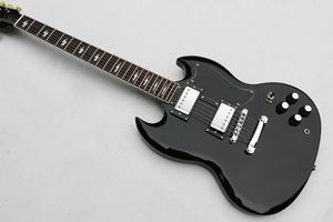 Quente!! Guitarra jovem AC/DC incrustada em jacarandá preto Fretboard guitarra elétrica, assinatura SG, frete grátis