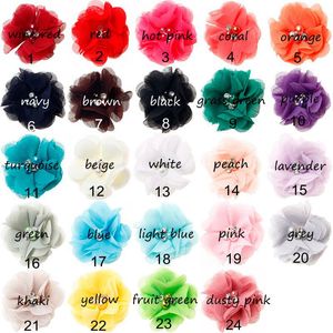 Baby Mädchen 6cm Chiffon Stoff Blumen für DIY Stirnbänder Corsage Kinder Hairsticks Haarklammern Haarschmuck Haarnadel Headwear Aw09