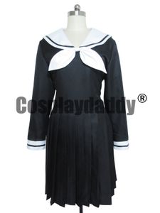 Japansk anime outfit svart långärmad klänningskola enhetlig cosplay kostym