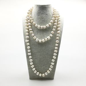ST0345 Trendy Women Yoga Collana 60 pollici annodato naturale collana di perle irregolari Collana moda Miglior regalo di compleanno per ragazza