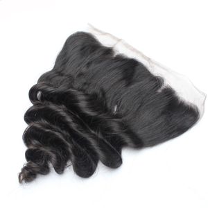 5pcs/lot Remy Lace Frontal Closures Brazilian Virgin Human Hair Mixed Lengths Nautral Black 130% Loose Wavy Swiss Lace Frontals