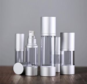 30ml 50mlの空のエアレス香水瓶化粧品真空フラスコ銀ポンプボトルエマルジョンボトルエッセンスバイアル