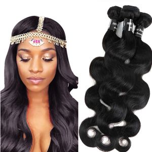 Virgin Brasilian Human Hair Buntlar Body Waves Wefts Obehandlade Indiska Malaysiska Peruvian Remy Mänskliga Hårförlängningar