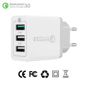 Quick Charge 3.0 30W USB Charger QC3.0 viagem carregador de parede Mobile Phone Adapter carga rápida Original para Samsung Galaxy S8 S7 iPhone 8 8plus