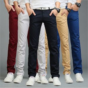 Atacado-9 cores verão outono moda negócios ou casual estilo calças homens magro reta casual calças longas moda moda multicolor homens calças