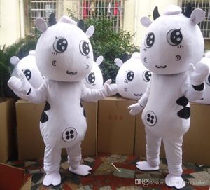 Costume da mascotte di mucca per bambini adorabili Costumi di cartone animato di mucca da latte di Halloween per forniture per feste di Halloween con il miglior prezzo