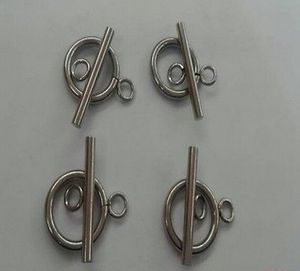 30er-Set Schmuck im Großhandel, heißer Verkauf, hochwertige runde Knebelverschluss-Anschlüsse, Edelstahl, Schmucksuche/Markierung, DIY, Silber