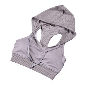 Toptan- 2017 Kadın Şok geçirmez Hoodie Sports Sütun Salonu Yoga Çalışan Sütyen Tops Fitness Spor Tankları Şapka ile Çizme Yeni