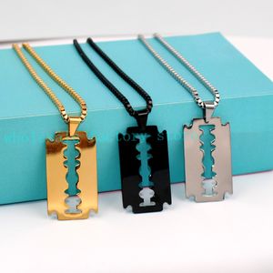 3 colori Scegli ciondolo in acciaio inossidabile con design a lama di moda con collana a catena da 24 '' gioielli da uomo