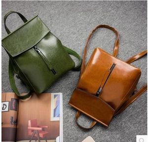 Genuine Leather Backpack Vintage Cow Split Leather Women Backpack Ladies Shoulder Bag School Bag for Teenage Girl