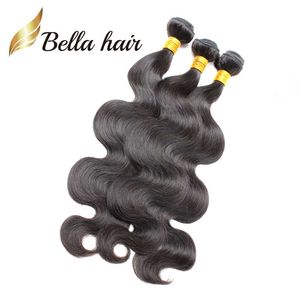 3 пучка 9a высочайшее качество индийские волосы уток натуральный цвет кузова волна волнистые человеческие волосы