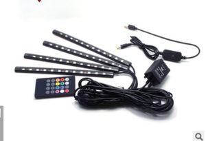 Auto modificata musica controllo del suono atmosfera lampada nuova porta USB 12v atmosfera luce LED suole colorate dei piedi