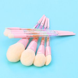 DHL New 8pcs Crystal Makeup Brushes Set Acrylic Soft Hair Makeup Powder Shadow Cream Eyeshadow Blush Brush Cosmetic Rainbow