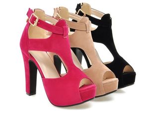 peep toe roma style women dress shoe platform chunky heel lady sandal 301