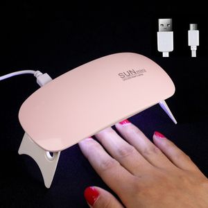 Sunmini UV Gel LED Nail Lamp Dryer 6W Mini Portable USB-kabel Naglar Polska konstverktyg Hemlampor