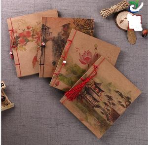 vintage Kraft paper notebooks journal chinese style classical notepads office school notes book classical notepad handmade travel diary gift