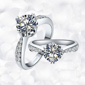 Роскошные обручальные кольца с синтетическим бриллиантом огранки 1 карат для женщин, позолоченное обручальное кольцо, преувеличенное кольцо в японском/корейском стиле Royal Cou