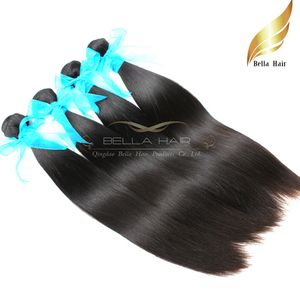 Bellahair malese fasci di capelli lisci tessuto vergine dei capelli estensioni dei capelli umani setosi trama 1034 pollici 4 pz lotto colore naturale